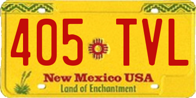 NM license plate 405TVL
