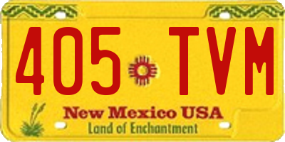 NM license plate 405TVM
