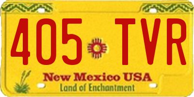 NM license plate 405TVR