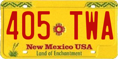 NM license plate 405TWA