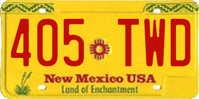 NM license plate 405TWD
