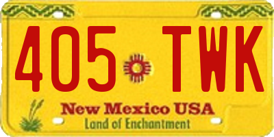 NM license plate 405TWK