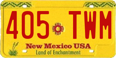 NM license plate 405TWM