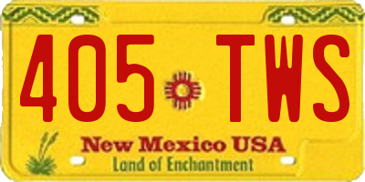 NM license plate 405TWS