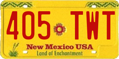 NM license plate 405TWT