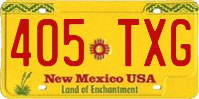 NM license plate 405TXG
