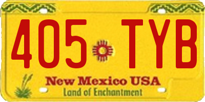 NM license plate 405TYB