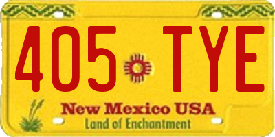 NM license plate 405TYE