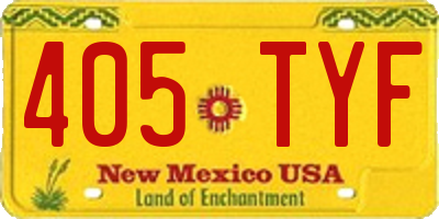 NM license plate 405TYF