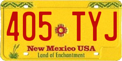 NM license plate 405TYJ