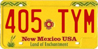 NM license plate 405TYM