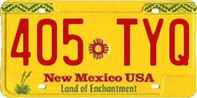 NM license plate 405TYQ