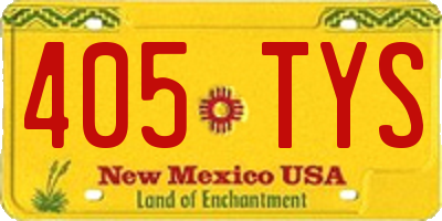 NM license plate 405TYS