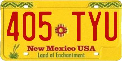 NM license plate 405TYU