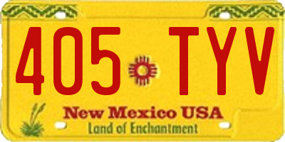 NM license plate 405TYV