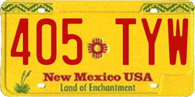 NM license plate 405TYW