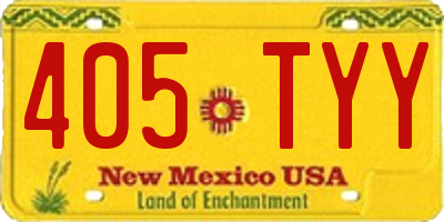 NM license plate 405TYY