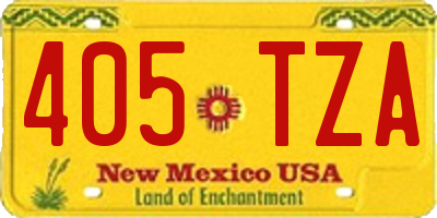 NM license plate 405TZA