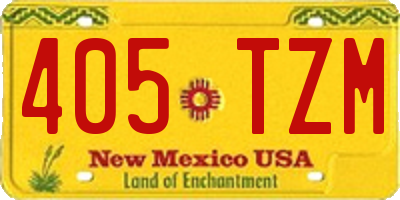 NM license plate 405TZM