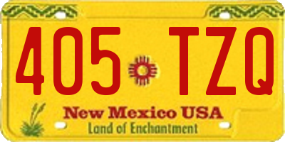 NM license plate 405TZQ