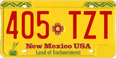 NM license plate 405TZT