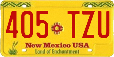 NM license plate 405TZU