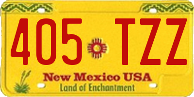 NM license plate 405TZZ