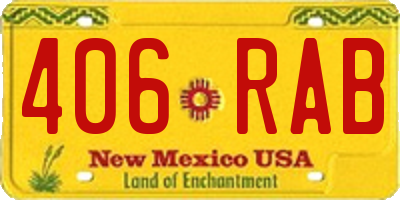 NM license plate 406RAB