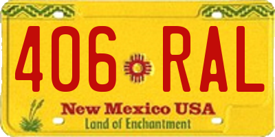 NM license plate 406RAL