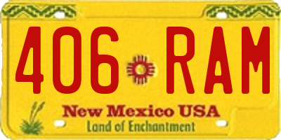 NM license plate 406RAM
