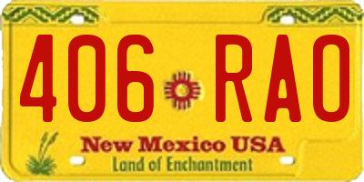NM license plate 406RAO