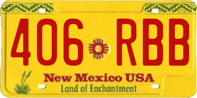 NM license plate 406RBB