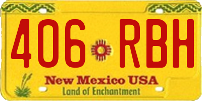 NM license plate 406RBH