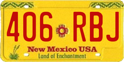 NM license plate 406RBJ