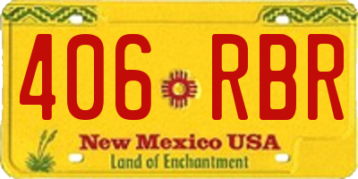 NM license plate 406RBR