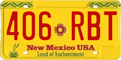 NM license plate 406RBT