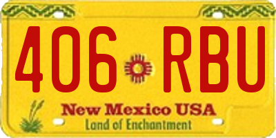 NM license plate 406RBU