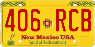 NM license plate 406RCB