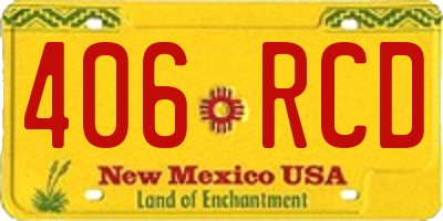 NM license plate 406RCD