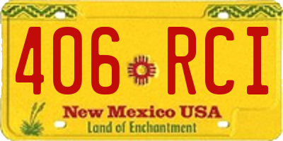 NM license plate 406RCI