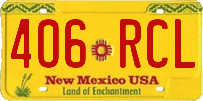 NM license plate 406RCL