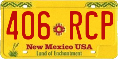 NM license plate 406RCP