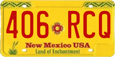 NM license plate 406RCQ