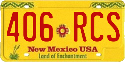 NM license plate 406RCS