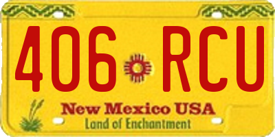 NM license plate 406RCU