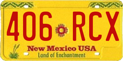 NM license plate 406RCX
