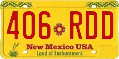 NM license plate 406RDD