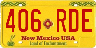 NM license plate 406RDE
