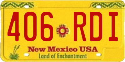 NM license plate 406RDI