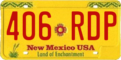 NM license plate 406RDP
